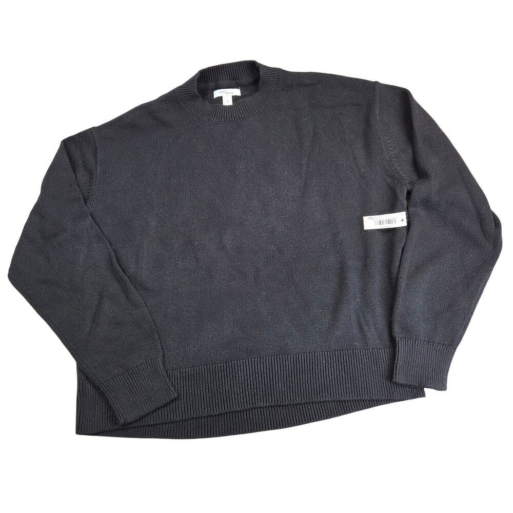 Daily Ritual Women's Black 100% Cotton Crewneck Pullover Sweater Size M NWT